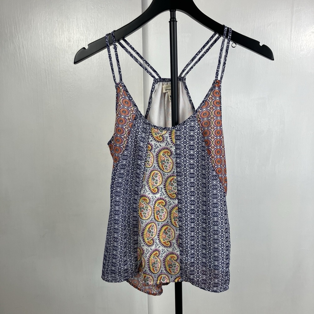 Between Me and You Size S Racerback Spaghetti Strap Flowy Boho Shirt Tank Top